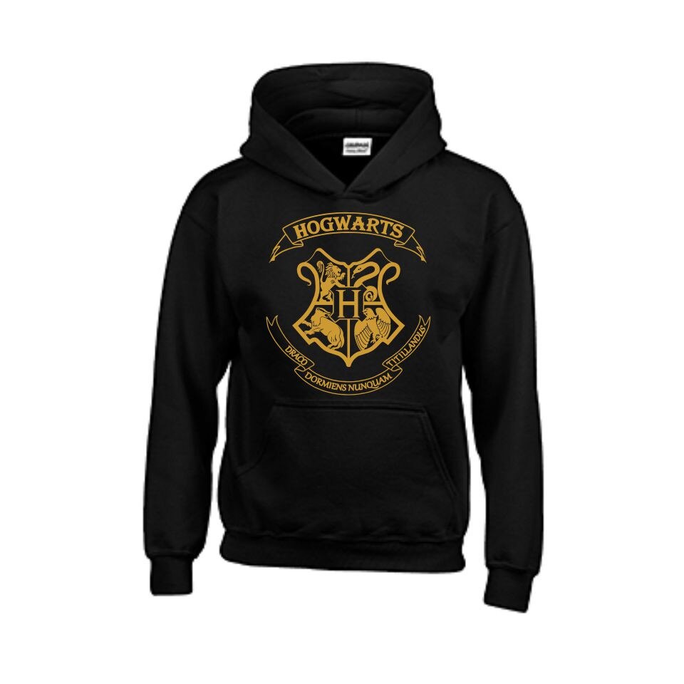 Hanorac copii Hogwarts, Gildan, Negru