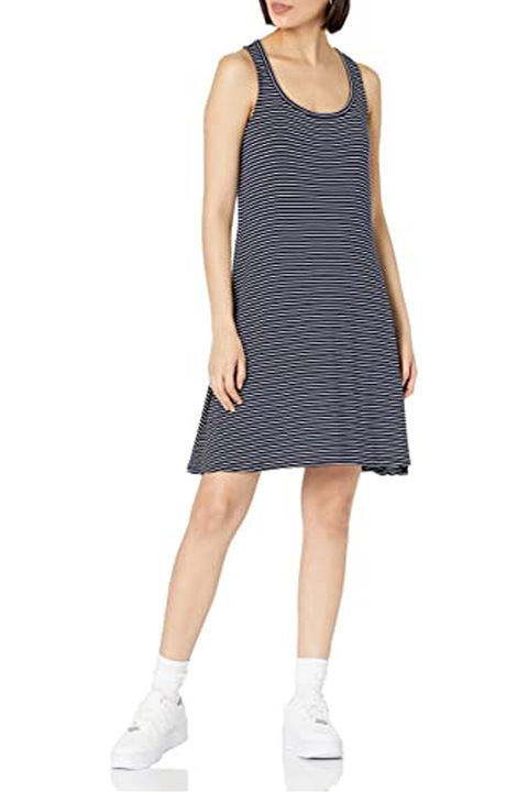 Rochie de dama Daily Ritual, casual, lungime medie, Alb/Bleumarin