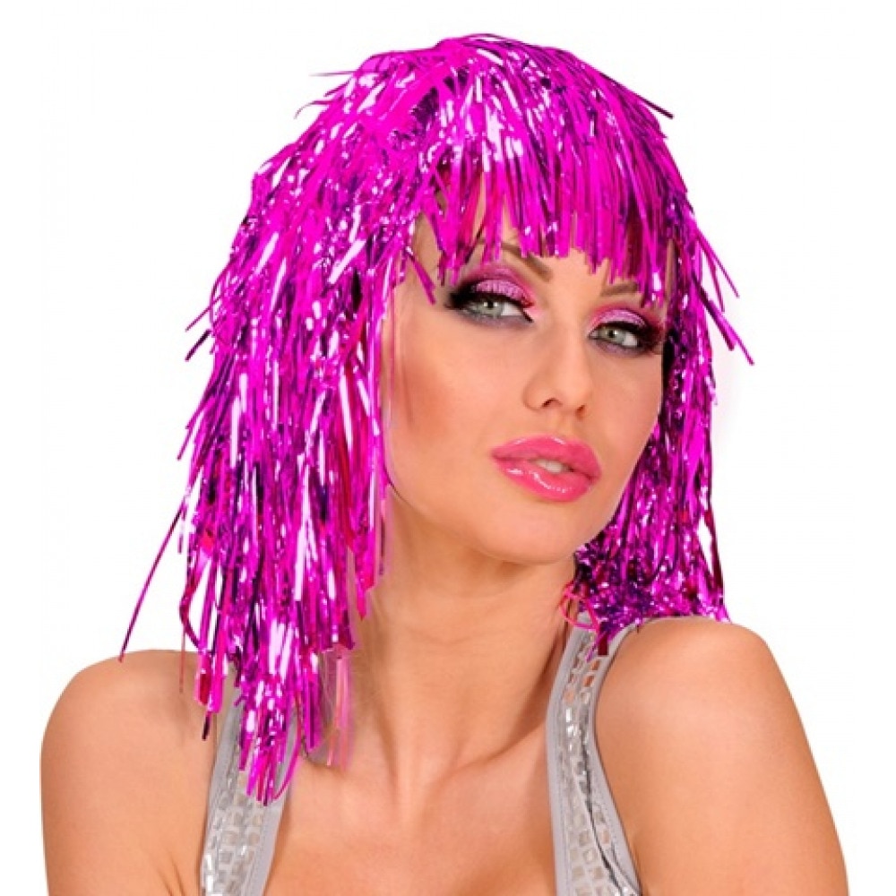 Peruca colorata disco beteala Roz ciclame - eMAG.ro