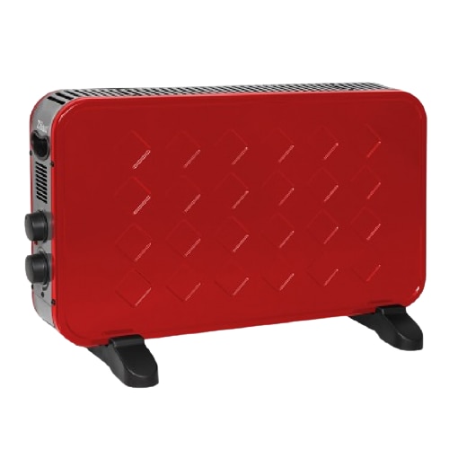 Convector Electric, Pozitionare pe Pardoseala, Pentru Incaperi pana la 15m², Diferite Trepte de Incalzire, Putere de 2000W, Usor de Folosit, Rosu