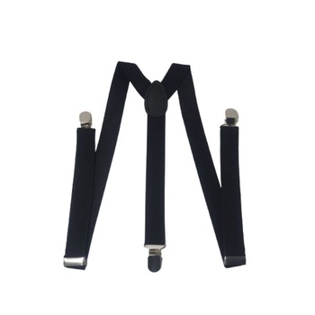 Bretele Negre, unisex, cu inchizatori metalice, 25 mm Bretele Negre, unisex, cu inchizatori metalice, 25 mm