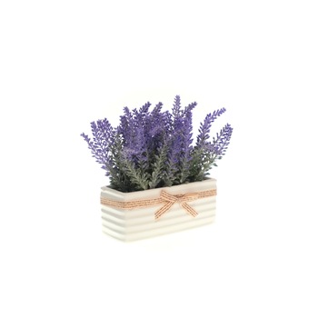 Ghiveci Ceramic Cu Flori De Lavanda Artificiala, 18 cm Ghiveci Ceramic Cu Flori De Lavanda Artificiala, 18 cm