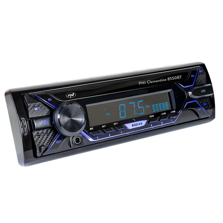 PNI Clementine 8550BT autós MP3 lejátszó rádió, levehető előlappal, 4x45w, 12V, 1 DIN, SD, USB, AUX, RCA