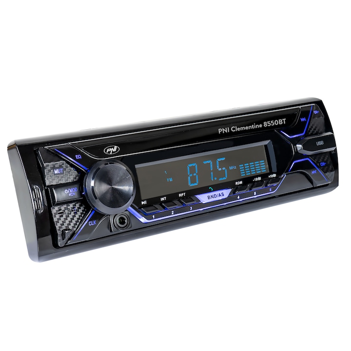 PNI Clementine 8550BT autós MP3 lejátszó rádió, levehető előlappal, 4x45w, 12V, 1 DIN, SD, USB, AUX, RCA