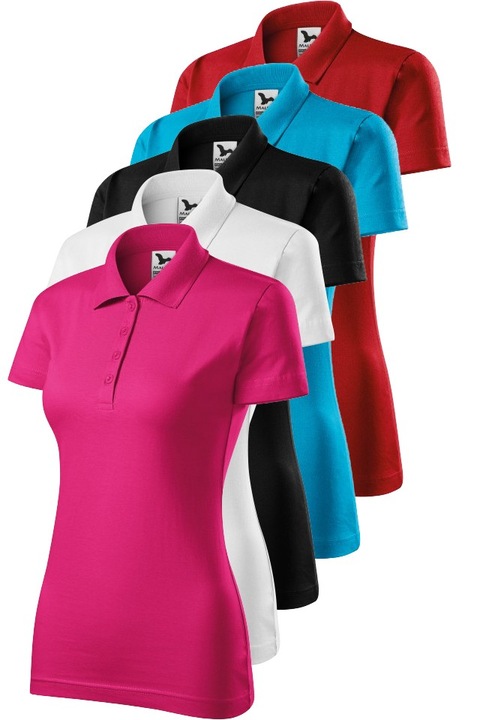 Set 5 tricouri polo pentru dama,100% bumbac,multicolor, 223MIX5, Multicolor