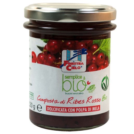 Gem bio de coacaze rosii (indulcit cu pulpa de mere) 220g