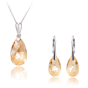 Set Bijuterii - Armonia cristale SWAROVSKI CRYSTALS sampanie Set Bijuterii - Armonia cristale SWAROVSKI CRYSTALS sampanie