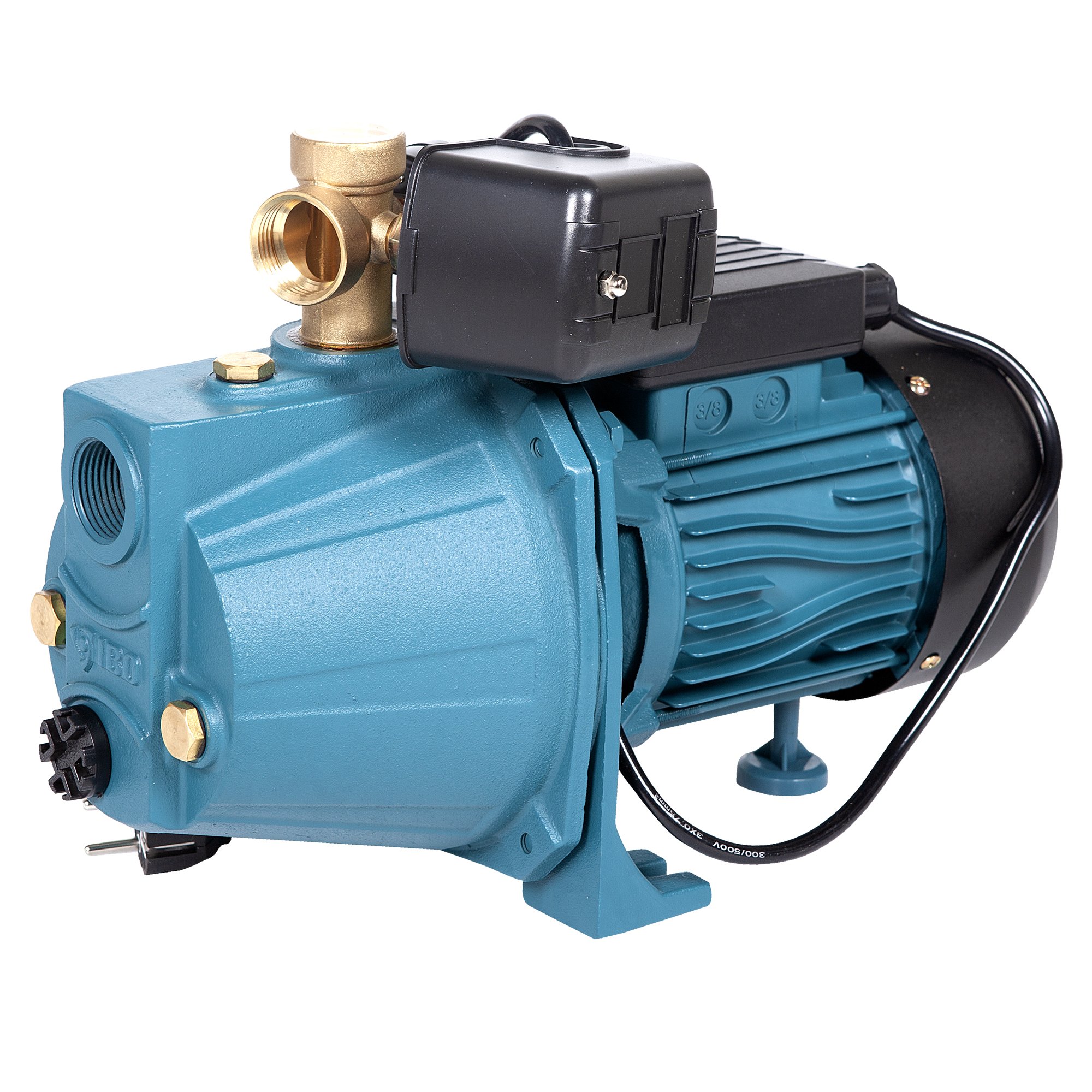 Pompa apa suprafata Ibo Dambat JET100A (a) cu accesorii, 1.1kW, debit maxim 60l/min, inaltime refulare 50m, diametru refulare 1 tol