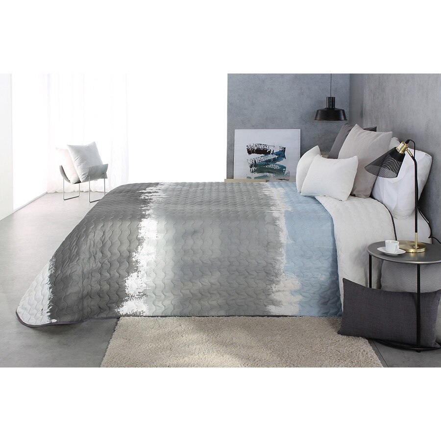 Set Cuvertura matlasata Thompson 2P si 2 perne decorative, Reig Marti, gri, dimensiune 235 cm x 270 cm