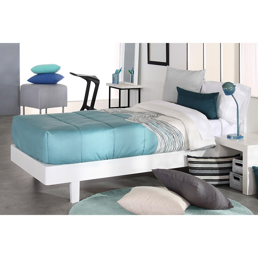 Set Cuvertura matlasata fixa Zone AG si 1 perna decorativa, Reig Marti, turcoaz, pentru pat de 90 cm x 200 cm