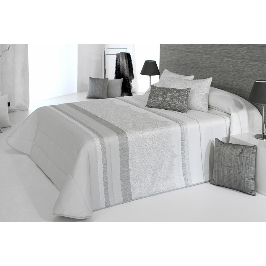 Set Cuvertura matlasata Amanda si 2 perne decorative, Reig Marti, gri, dimensiune 250 cm x 270 cm