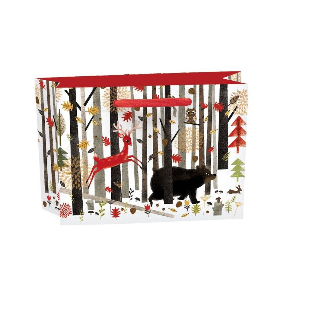 Punga pentru cadou - Woodland Critters Gift Bag Landscape, Cu model