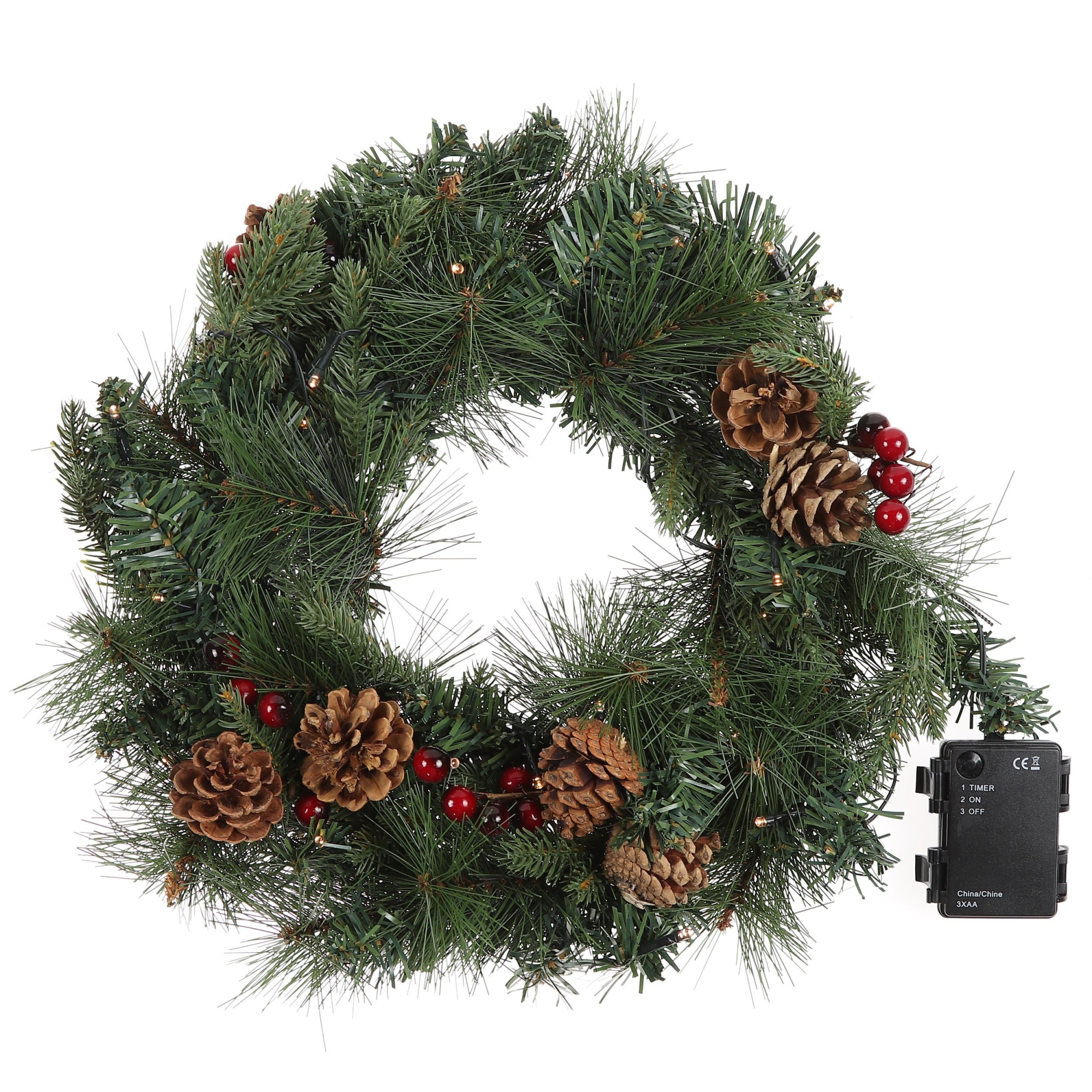 Coronita pentru Craciun cu 35 led-uri, lumina calda, 40 cm, verde