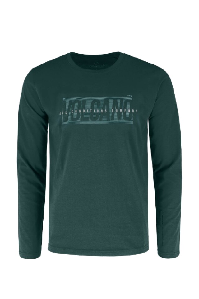 Bluza casual pentru barbati, Volcano, Bumbac, Verde
