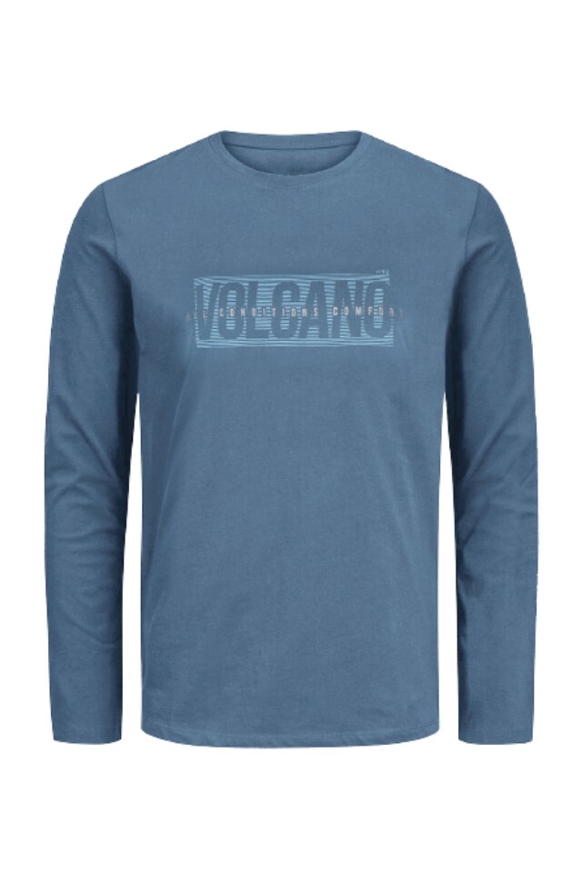 Bluza casual pentru barbati, Volcano, Bumbac, Albastru