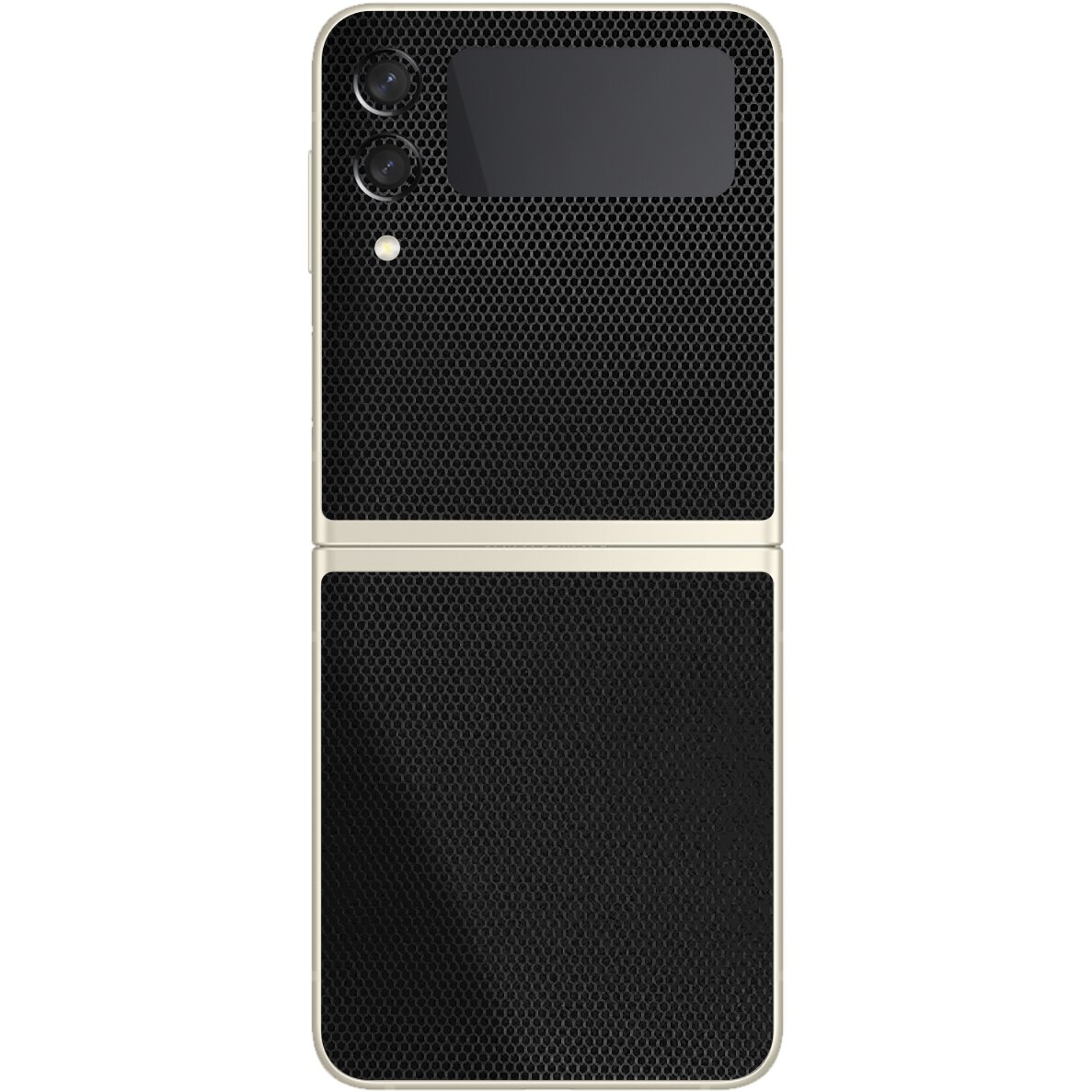 Folie Protectie Carbon Skinz pentru Samsung Galaxy Z Flip3 5G - Matrix Negru Black Simple Cut, Skin Adeziv Full Body Cover pentru Rama Ecran, Carcasa Spate