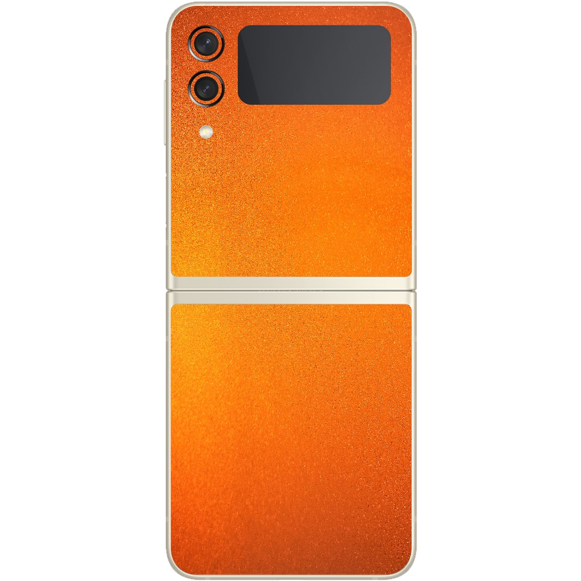Folie Protectie Carbon Skinz pentru Samsung Galaxy Z Flip3 5G - Tangerine Dream Simple Cut, Skin Adeziv Full Body Cover pentru Rama Ecran, Carcasa Spate