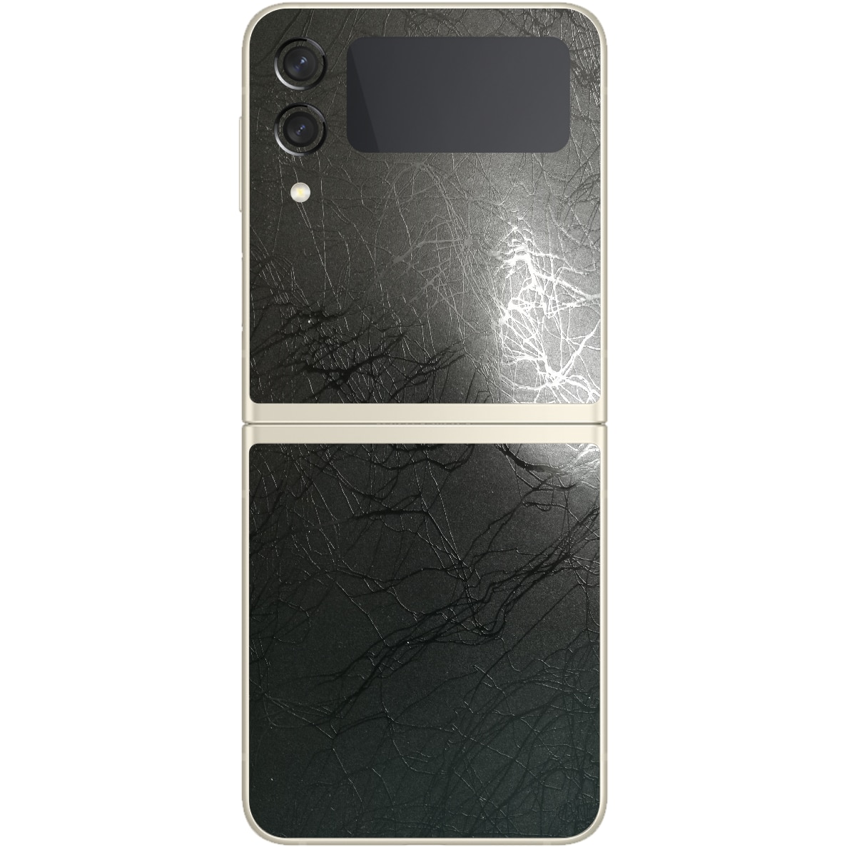 Folie Protectie Carbon Skinz pentru Samsung Galaxy Z Flip3 5G - Cocoon Black Simple Cut, Skin Adeziv Full Body Cover pentru Rama Ecran, Carcasa Spate