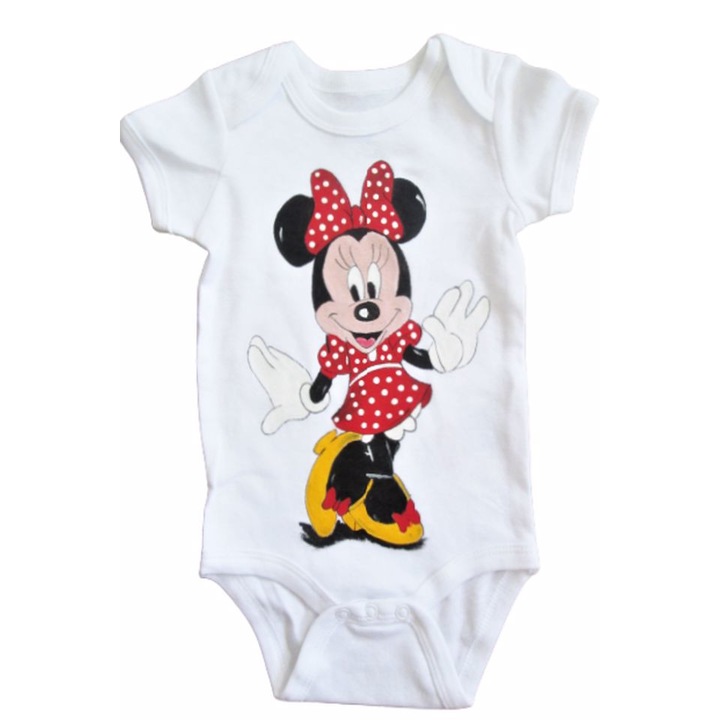Body bebe, Minnie Mouse, pictat, bumbac