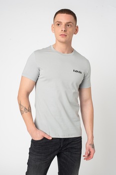 Levi's, Set de tricouri slim fit cu logo - 2 piese, Alb/Gri deschis