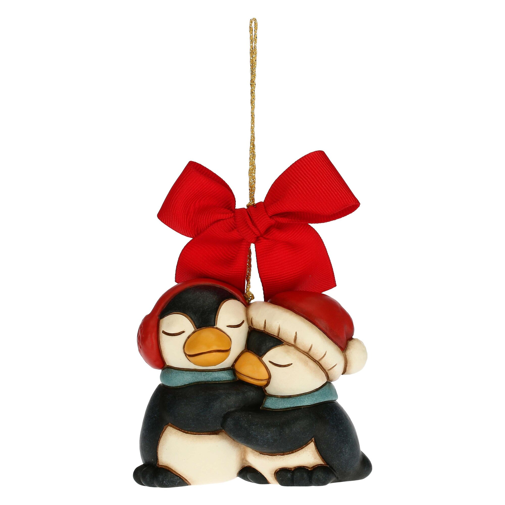 Figurina de brad, pereche Pinguini, ceramica THUN, 6.8 cm