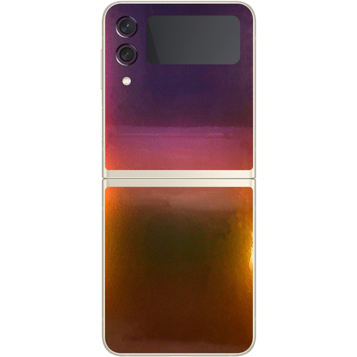 Folie Protectie Carbon Skinz pentru Samsung Galaxy Z Flip3 5G - Color Shift Aubergine Bronze Simple Cut, Skin Adeziv Full Body Cover pentru Rama Ecran, Carcasa Spate