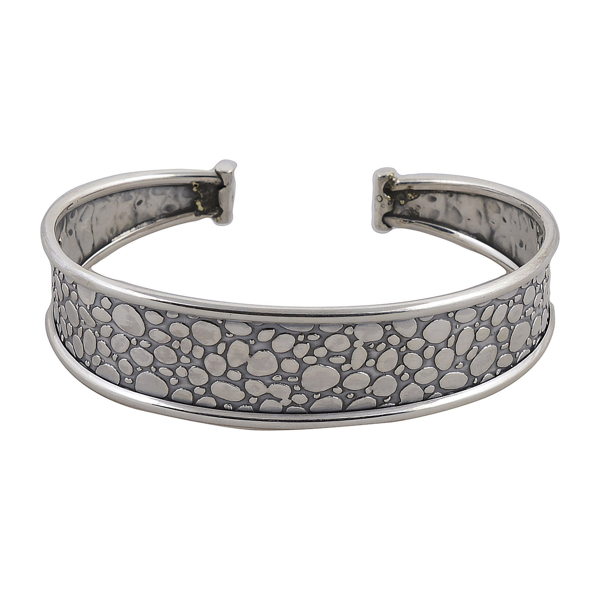 Bratara din argint lucrata manual - Fixa, semireglabila, patinata - Bordura, model pietre