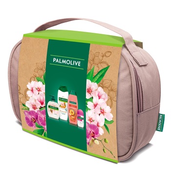 Set Cadou Palmolive: Gel de dus Palmolive Naturals Almond, 500 ml + Sapun lichid Palmolive Naturals Almond, 300 ml + Sampon Palmolive Naturals 2 in 1, 350 ml + Deodorant Roll-on Palmolive Orchid, 50 ml Set Cadou Palmolive: Gel de dus Palmolive Naturals Almond, 500 ml + Sapun lichid Palmolive Naturals Almond, 300 ml + Sampon Palmolive Naturals 2 in 1, 350 ml + Deodorant Roll-on Palmolive Orchid, 50 ml