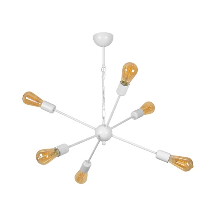 Полилей Lightstyle Крос, 6хE27, Бял