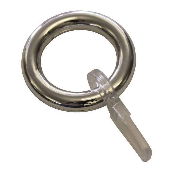 Inel de carlig pentru tija de perdea Sunpro California, cromat, 10 buc.