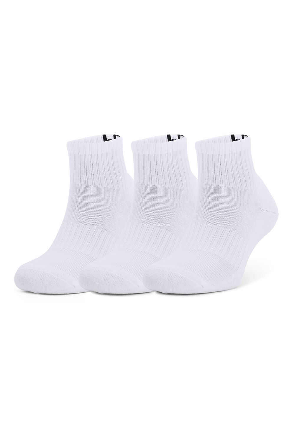 Under Armour, Set de sosete scurte unisex pentru antrenament Core - 3 perechi, Alb