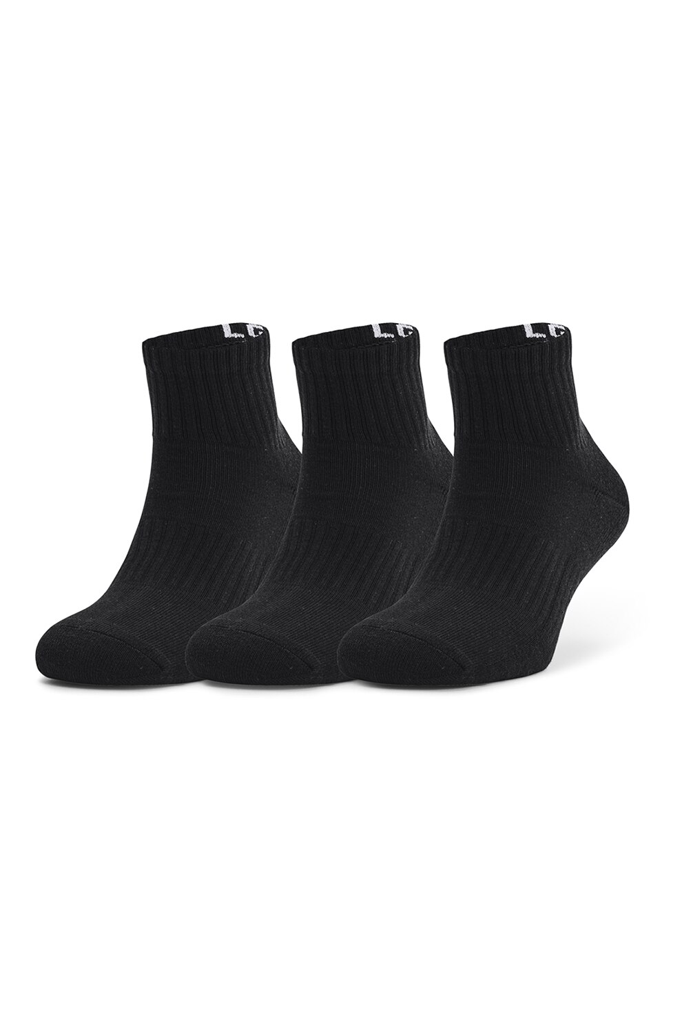 Under Armour, Set de sosete scurte unisex pentru antrenament Core - 3 perechi, Negru