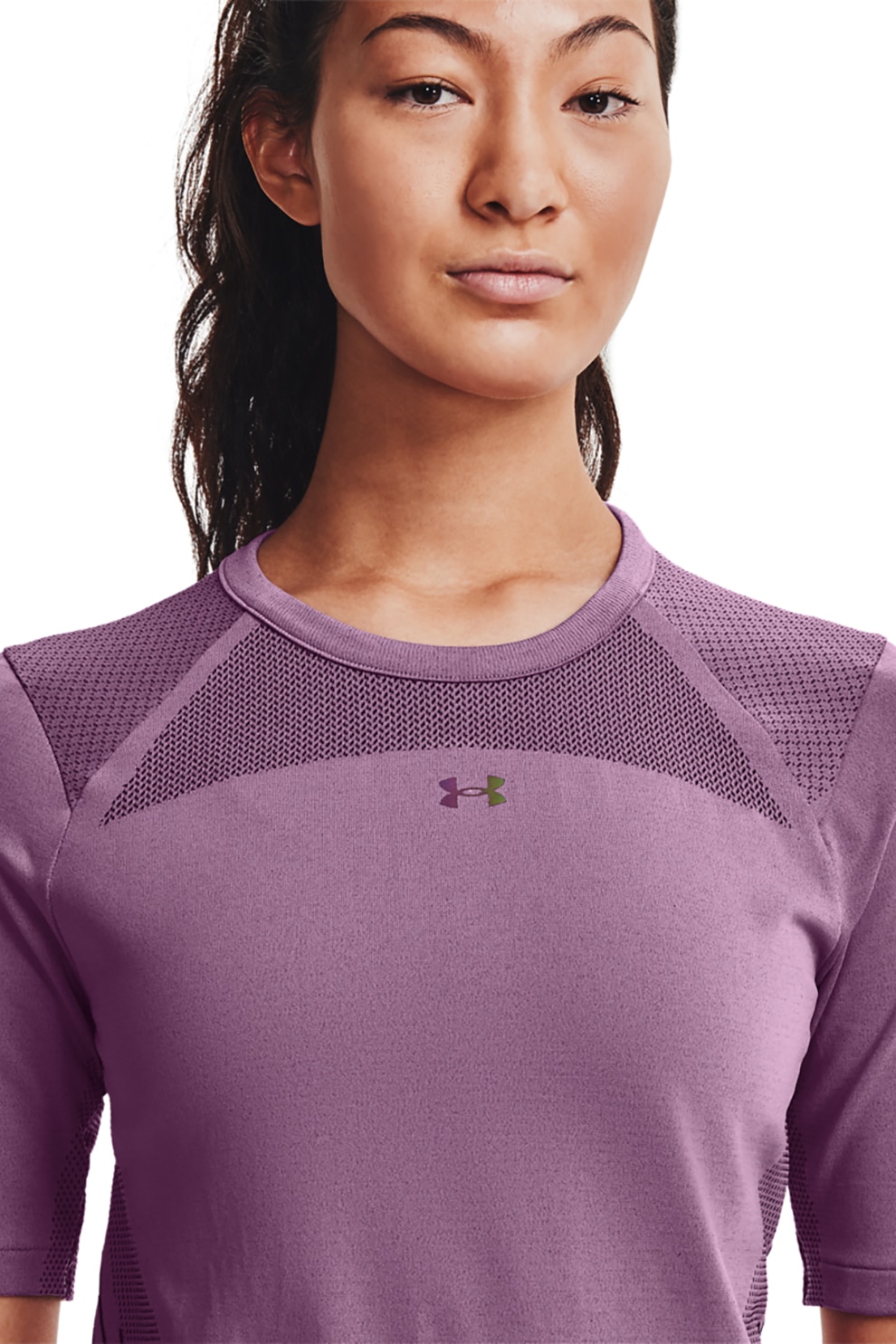 Under Armour, Tricou fara cusaturi pentru antrenament Rush™, Lila prafuit