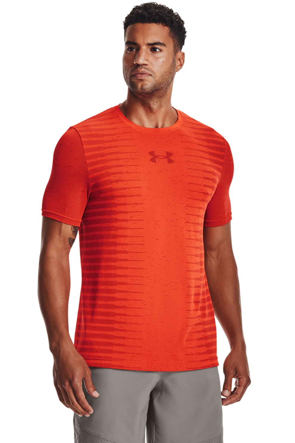 Under Armour, Tricou fara cusaturi cu logo Workmark, Oranj mandarina