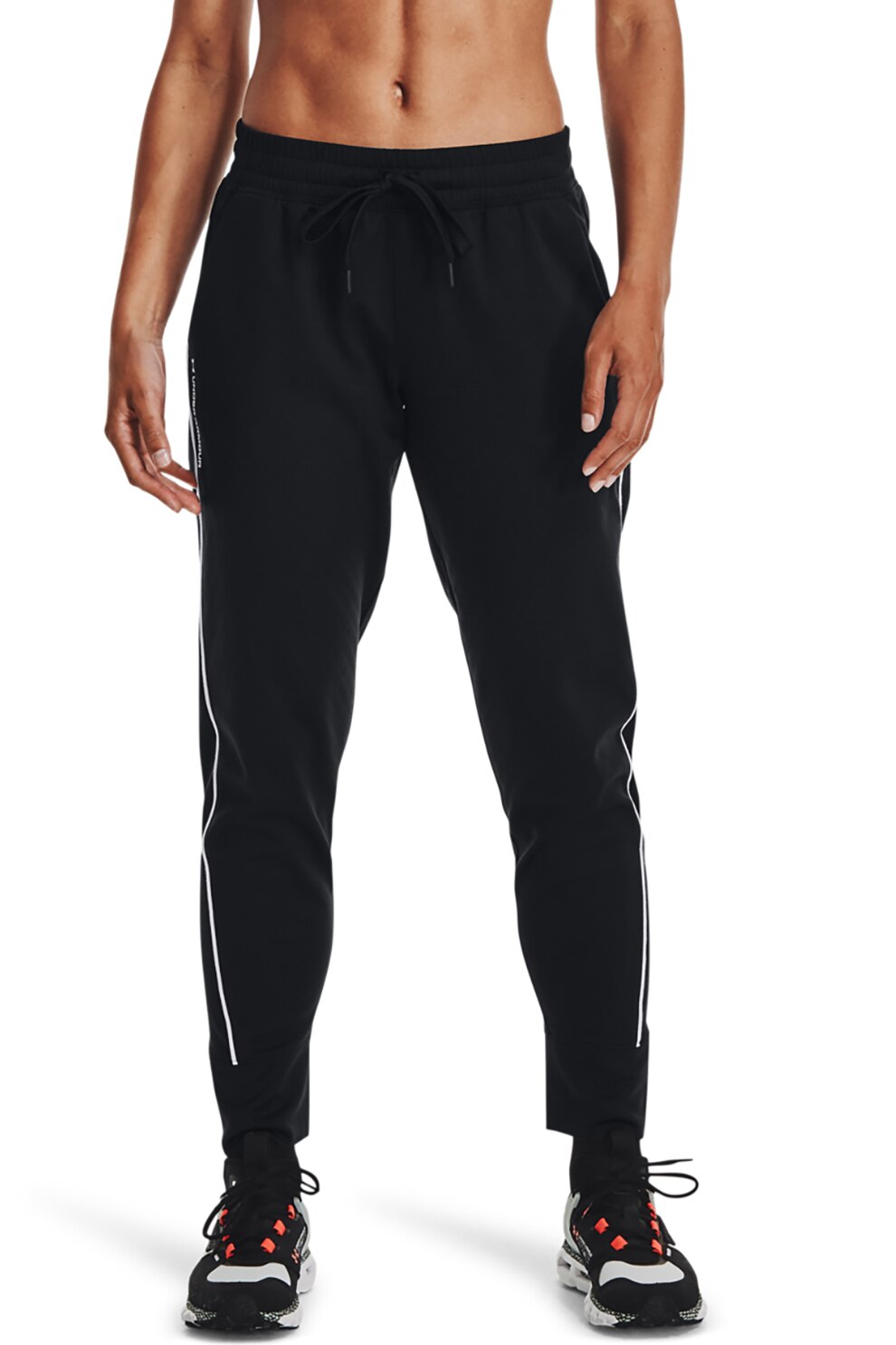Under Armour, Pantaloni cu snur de ajustare pentru fitness Rush, Negru