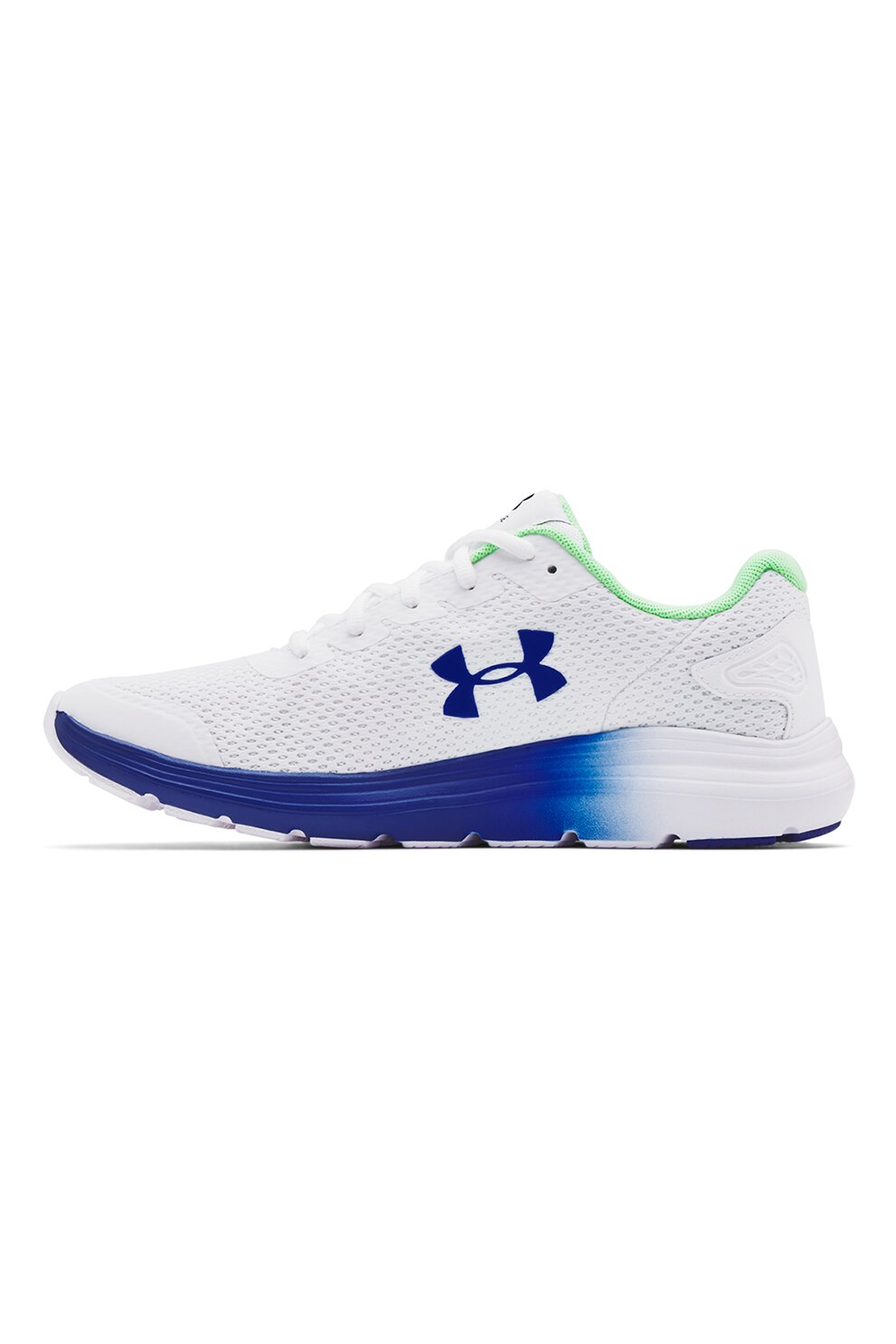 Under Armour, Pantofi din plasa pentru antrenament Surge 2, Alb optic/Albastru royal