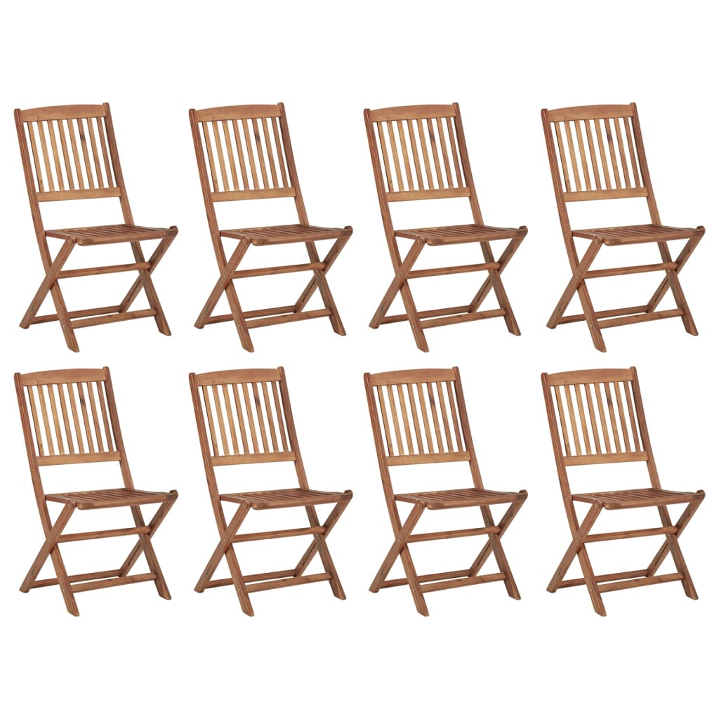 Set Scaune pliabile de exterior, 8 buc maro, lemn masiv de acacia 3075112