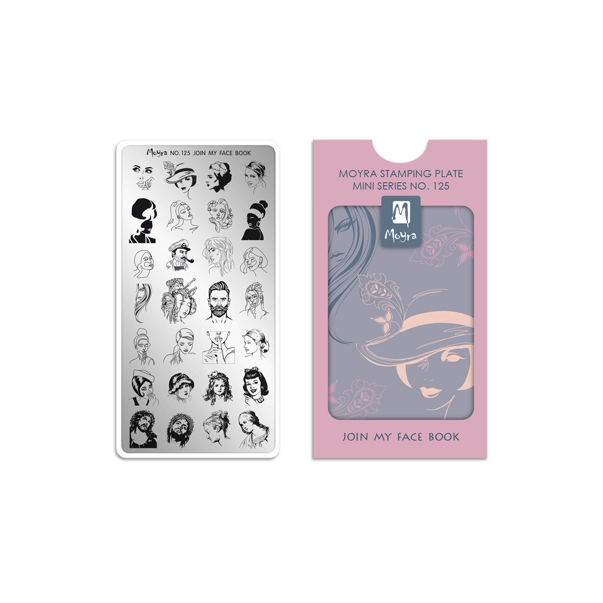 Matrite mini pentru stampila, Moyra, 125, Join my face book, Gri-negru