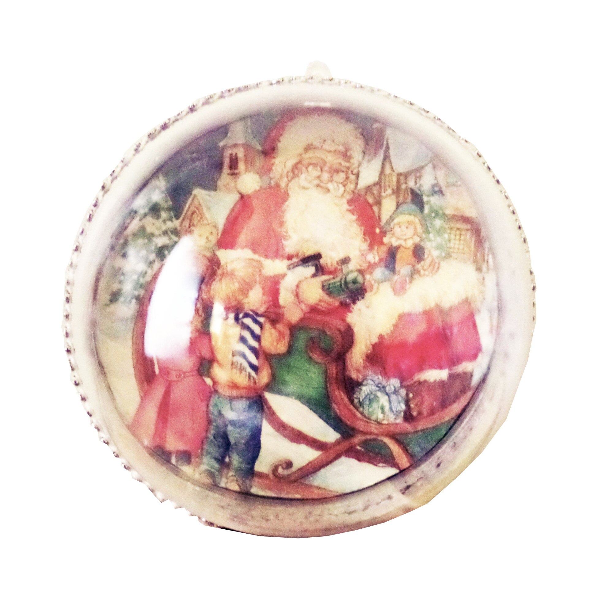 Glob de Craciun de 14 cm Copiii il Intampina pe Mosul