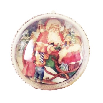 Glob de Craciun de 14 cm Copiii il Intampina pe Mosul Glob de Craciun de 14 cm Copiii il Intampina pe Mosul