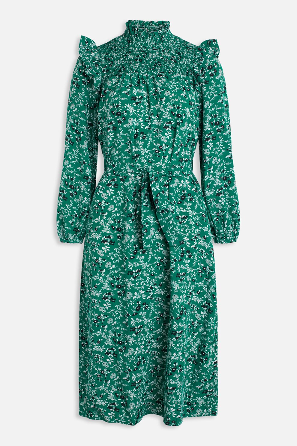 Sisters Point, Rochie florala cu un cordon in talie Vitja, Verde marin/Alb