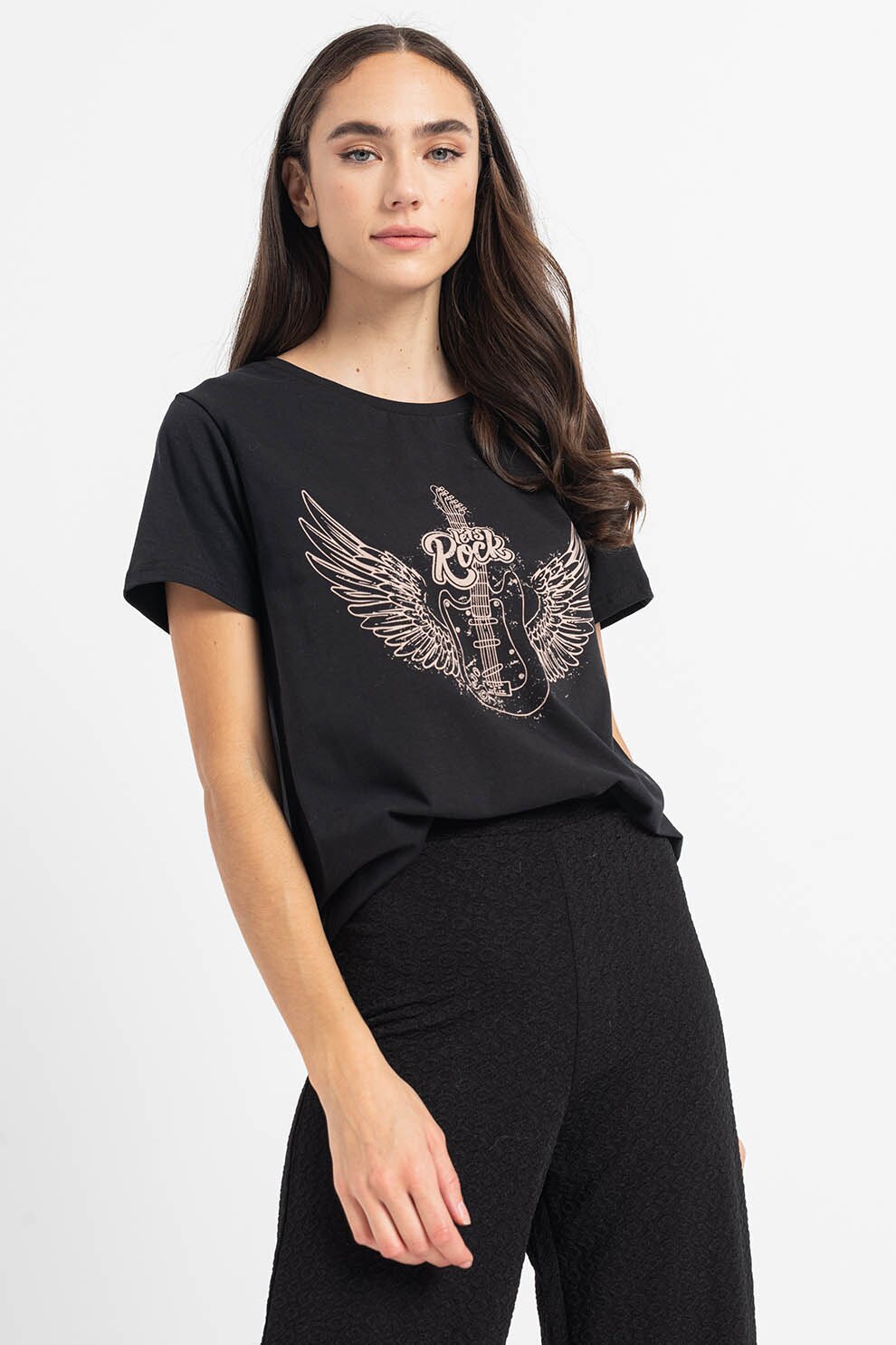 Sisters Point, Triou cu model grafic Viaya, Negru/Roz piersica