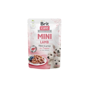 Hrana Umeda Caini Brit Care Mini Puppy Dog Fileuri de Miel in Sos 85 gr Hrana Umeda Caini Brit Care Mini Puppy Dog Fileuri de Miel in Sos 85 gr