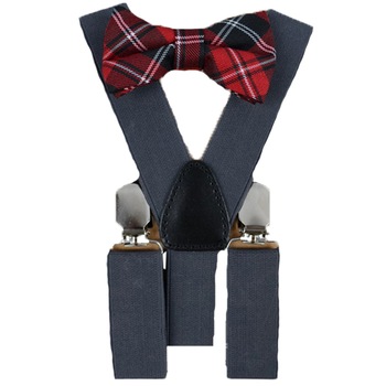 Set doua piese bretele si papion pentru baieti Topgal 090215U, Gri Set doua piese bretele si papion pentru baieti Topgal 090215U, Gri