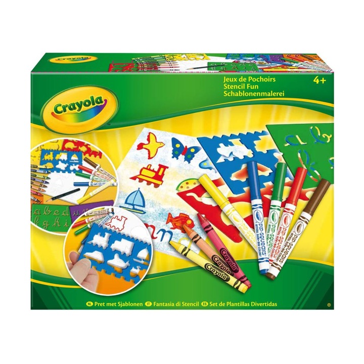 Set Crayola 22 piese, desenam cu sabloane