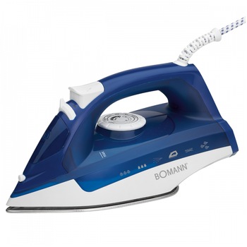Fier de calcat Bomann, DB 6004 CB, talpa din otel inoxidabil, functie anticalcar, calcare pe orizontala si verticala, auto-curatare, control al aburului, toate tipurile de material, alb/albastru Fier de calcat Bomann, DB 6004 CB, talpa din otel inoxidabil, functie anticalcar, calcare pe orizontala si verticala, auto-curatare, control al aburului, toate tipurile de material, alb/albastru