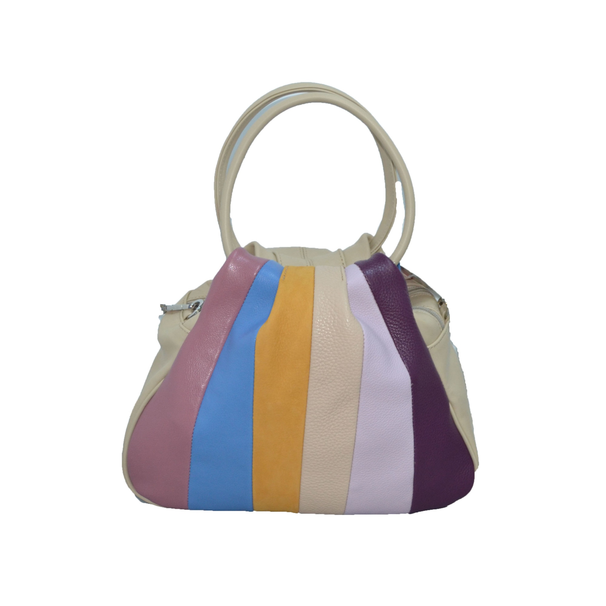 Geanta dama, casual, Zea, din piele naturala, bej, 28x12x28 cm