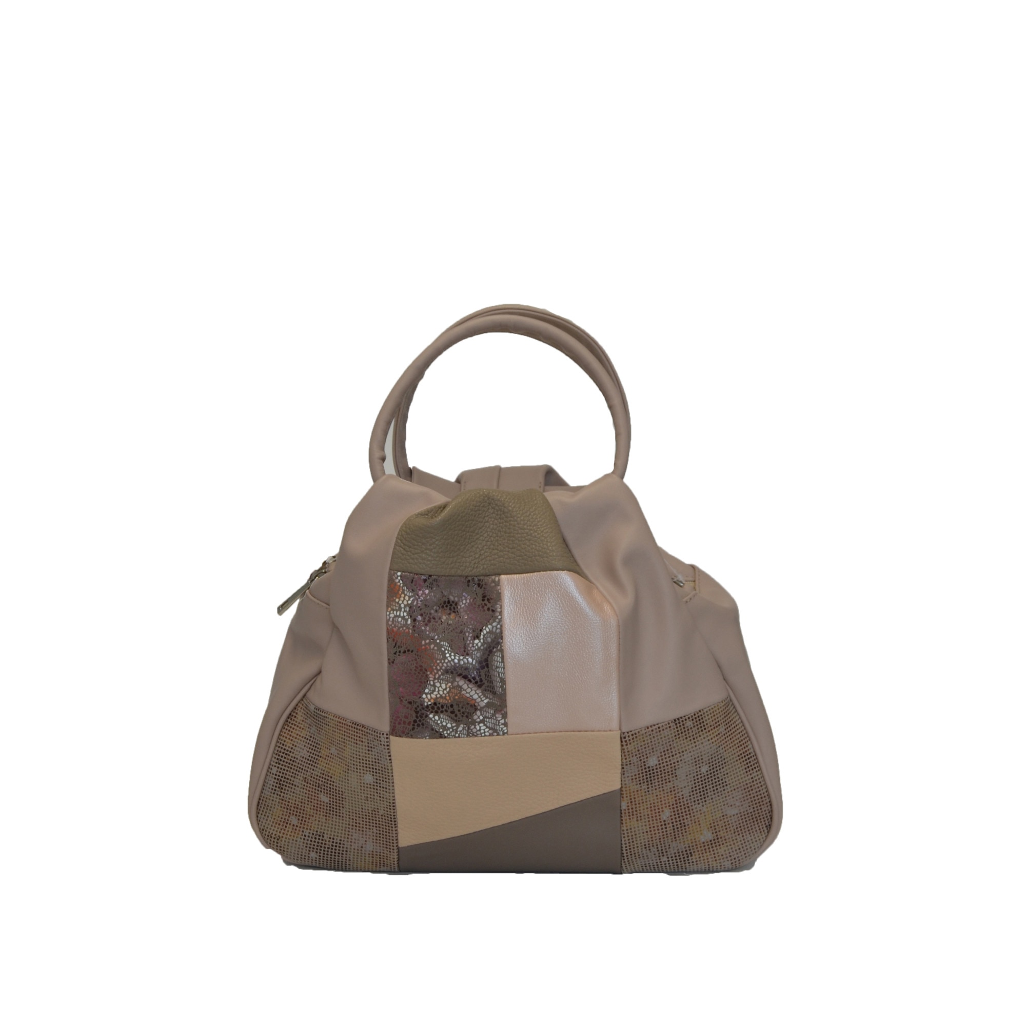 Geanta dama, casual, Zea, din piele naturala, grej, 28x12x28 cm