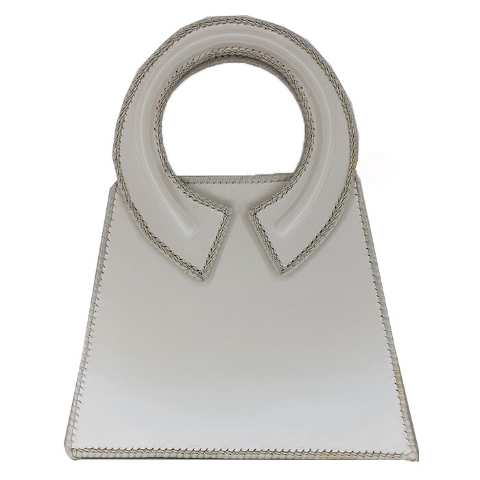 Poseta eleganta, din piele, culoare crem, AG Design, dimensiune 26x10x21.5 cm