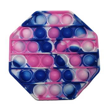Jucarie antistres, Pop it, silicon, hexagon, 12 cm, multicolor Jucarie antistres, Pop it, silicon, hexagon, 12 cm, multicolor